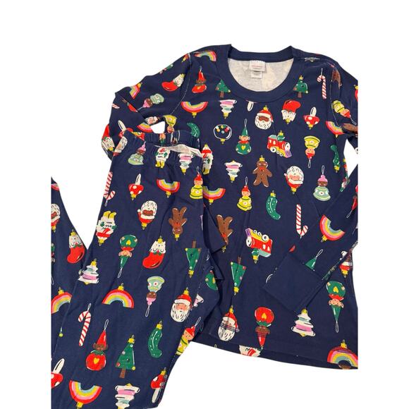 Hanna Andersson Women’s Organic Cotton Pajama Set Small Christmas Ornament Print - Picture 1 of 7